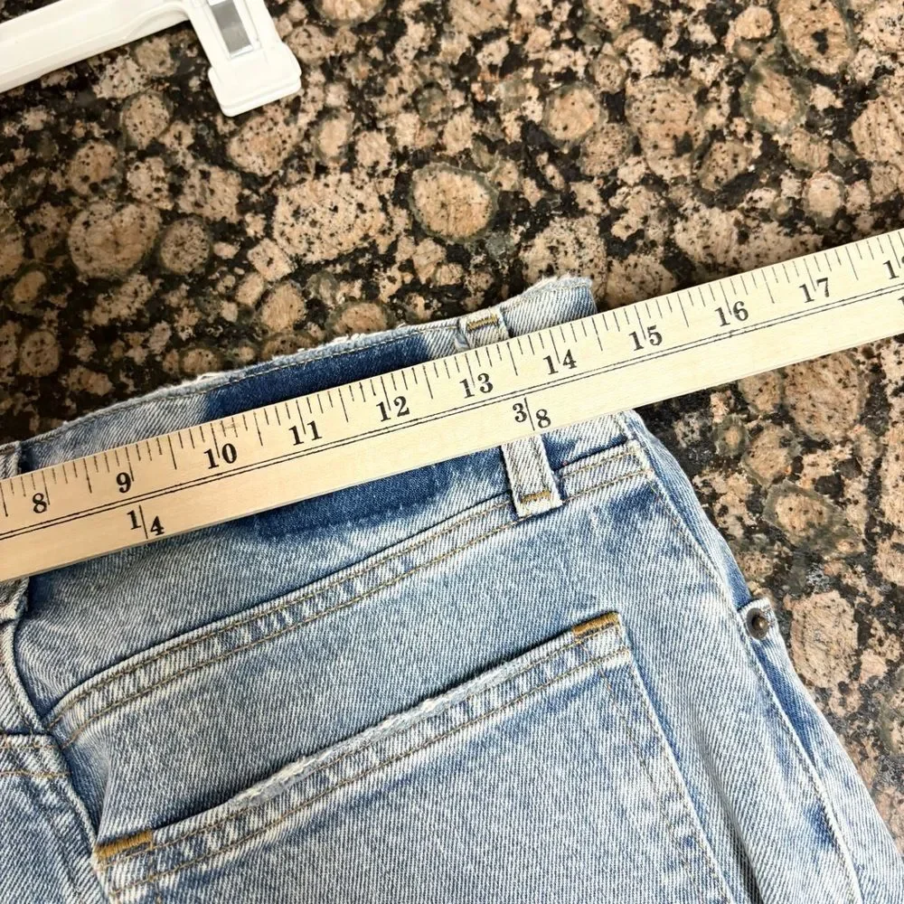 Abercrombie & Fitch 90s Straight High Rise Blue Jeans Size 28/6R Curve Slit